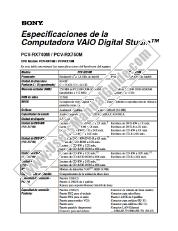 View PCV-RX75M pdf Especificaciones