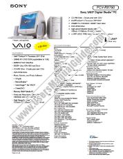 Ver PCV-RX750 pdf Especificaciones de comercialización
