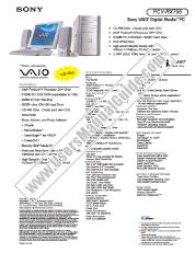 Ver PCV-RX755 pdf Especificaciones de comercialización
