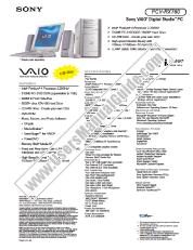 View PCV-RX760 pdf Marketing Specifications