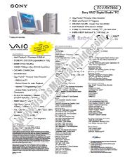 Voir PCV-RX780 pdf Spécifications de marketing