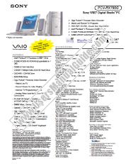 Ver PCV-RX790G pdf Especificaciones de comercialización