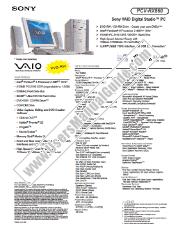Ver PCV-RX860 pdf Especificaciones de comercialización