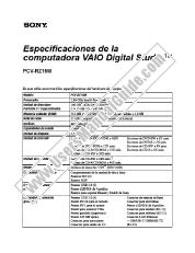 View PCV-RZ15M pdf Especificaciones