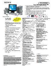 View PCV-RZ56G pdf Marketing Specifications