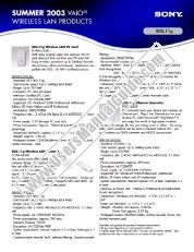 View PCWA-AR300 pdf Summer 2003 Wireless Lan specifications