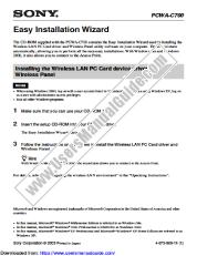 Visualizza PCWA-C700 pdf Facile procedura guidata di installazione