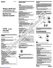 View PCWA-C800S pdf Read This First Operating Instructions