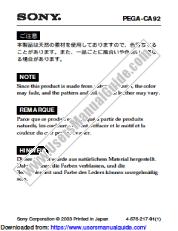 Ver PEGA-CA92 pdf Nota: cambios de color y patrón en el cuero