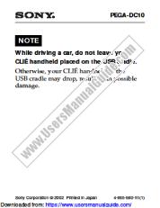 Ansicht PEGA-DC10 pdf Hinweis: Verwendung von USB-Cradle während der Fahrt