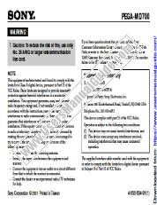 Ansicht PEGA-MD700 pdf Achtung: Netzkabel, Hinweis und Konformitätserklärung