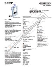 Ver PEG-N610C pdf Especificaciones de comercialización