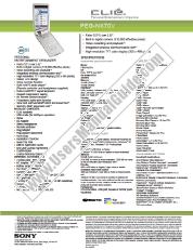 Vezi PEG-NX70V pdf Specificațiile de marketing