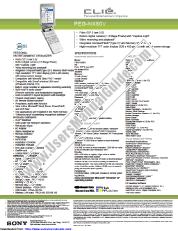 Ver PEG-NX80V pdf Especificaciones de comercialización