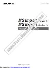 View PEG-T415 pdf MS Import/MS Export v1.1 Operating Instructions