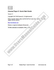 Voir PEG-TJ27 pdf Kinoma Player Guide de démarrage rapide v2.1