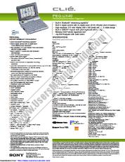 Ver PEG-UX40 pdf Especificaciones de comercialización