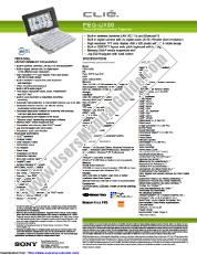 Ver PEG-UX50 pdf Especificaciones de comercialización