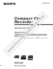 Voir RCD-W1 pdf Mode d'emploi (manuel primaire)