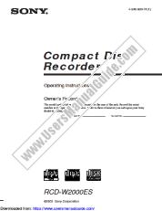 View RCD-W2000ES pdf Operating Instructions  (primary manual)