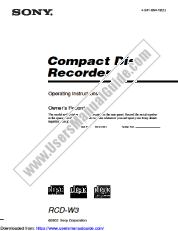 View RCD-W3 pdf Primary User Manual