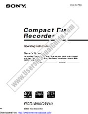 View RCD-W50C pdf Primary User Manual