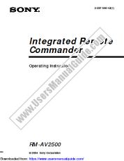 Ansicht RM-AV2500 pdf Betriebsanleitung (primäres Handbuch)