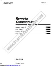 Ver RM-TP503 pdf Manual de usuario principal