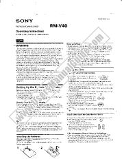 View RM-V40 pdf Primary User Manual