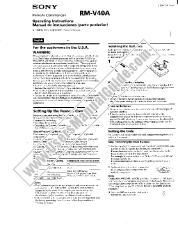 View RM-V40A pdf Operating Instructions  (primary manual)