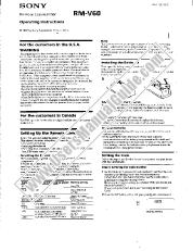 View RM-V60 pdf Operating Instructions  (primary manual)
