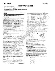View RM-V801 pdf Operating Instructions  (primary manual)