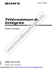 Vezi RM-VL710 pdf Instrucțiuni de operare (franceză)
