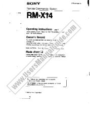Ver RM-X14 pdf Manual de usuario principal