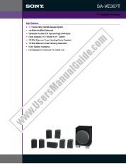 Ver SA-VE367T pdf Especificaciones de comercialización
