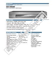 Visualizza SAT-HD200 pdf Specifiche di marketing
