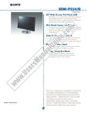 Ver SDM-P234 pdf Especificaciones de comercialización