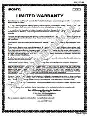 View SLV-N51 pdf Warranty Card