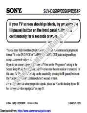 Voir SLV-D251P pdf Fonctionnement: Si l'écran de votre téléviseur s'éteint, essayez ...