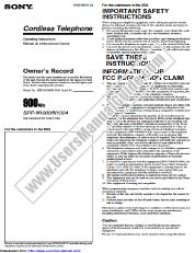 Ver SPP-N1000 pdf Manual de usuario principal