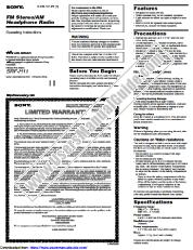 Vezi SRF-H11 pdf Manual de utilizare primar