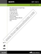 Ver SRF-HM10 pdf Especificaciones de comercialización
