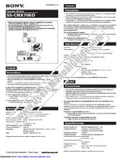 Voir SS-CNX70ED pdf instructions du système de haut-parleurs (manuel primaire)
