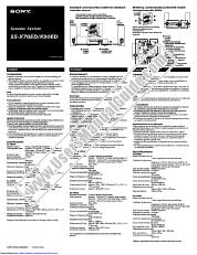 Voir SS-X70ED pdf instructions du système de haut-parleurs (manuel primaire)