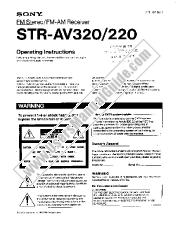 View STR-AV320 pdf Primary User Manual