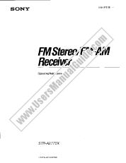 View STR-AV770X pdf Primary User Manual