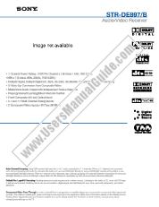 Voir STR-DE897/B pdf Spécifications de marketing