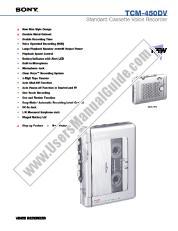 Ver TCM-450DV pdf Especificaciones de comercialización