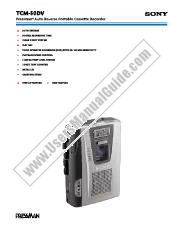 Ver TCM-50DV pdf Especificaciones de comercialización