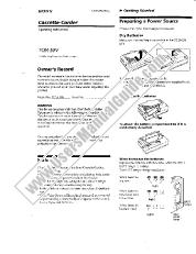 View TCM-59V pdf Primary User Manual